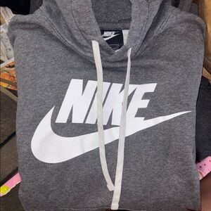 Nike Charcoal Hoodie with White Swoosh